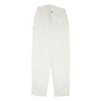 DICKIES Mens Cotton Blend White Relaxed Straight Trousers W30 L34 Workwear Zip
