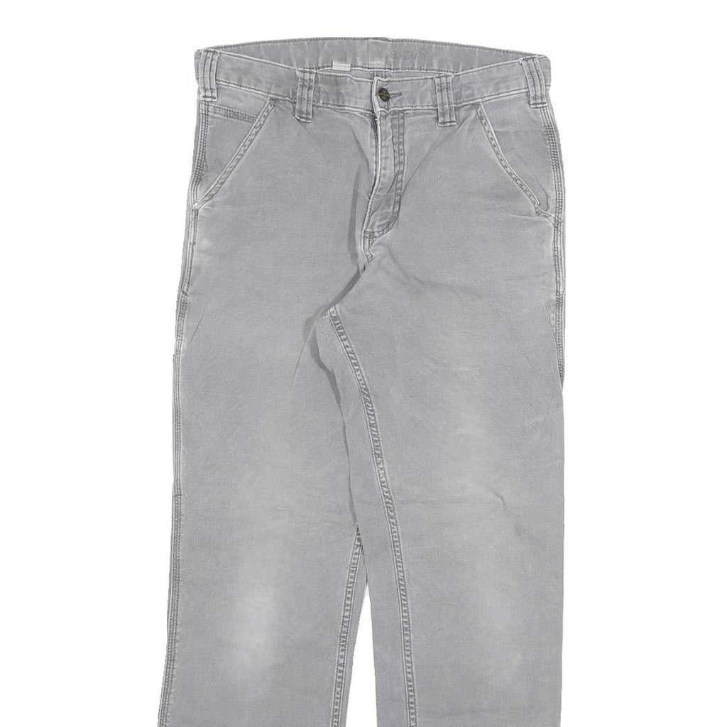CARHARTT Mens Cotton Blend Relaxed Straight Trousers Grey W30 L30 Workwear