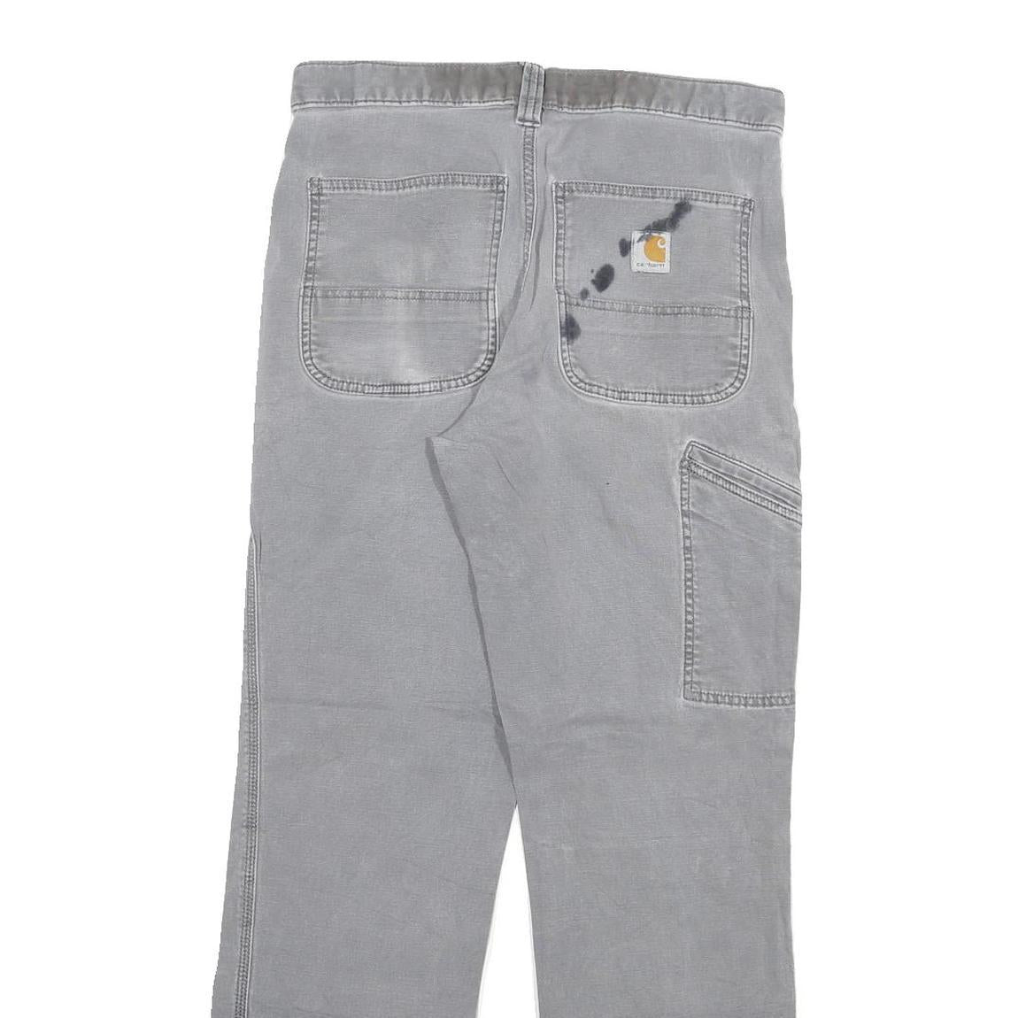 CARHARTT Mens Cotton Blend Relaxed Straight Trousers Grey W30 L30 Workwear