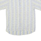 MICHAEL KAUF Mens Blue & Cream Casual Cotton Blend Shirt L Summer Style
