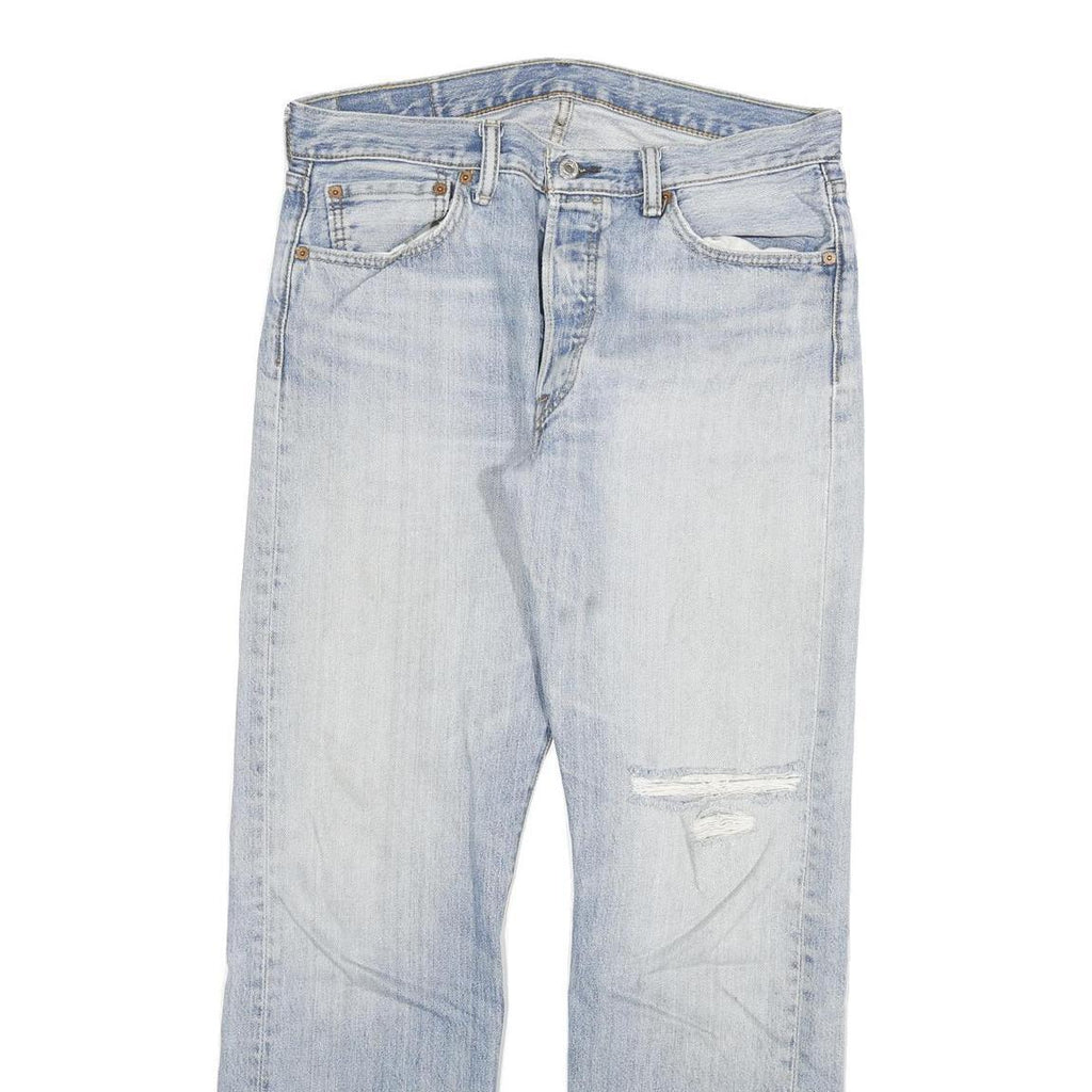 LEVI'S 501 Mens Jeans Blue Regular Straight Denim Light W32 L29 Button Cotton