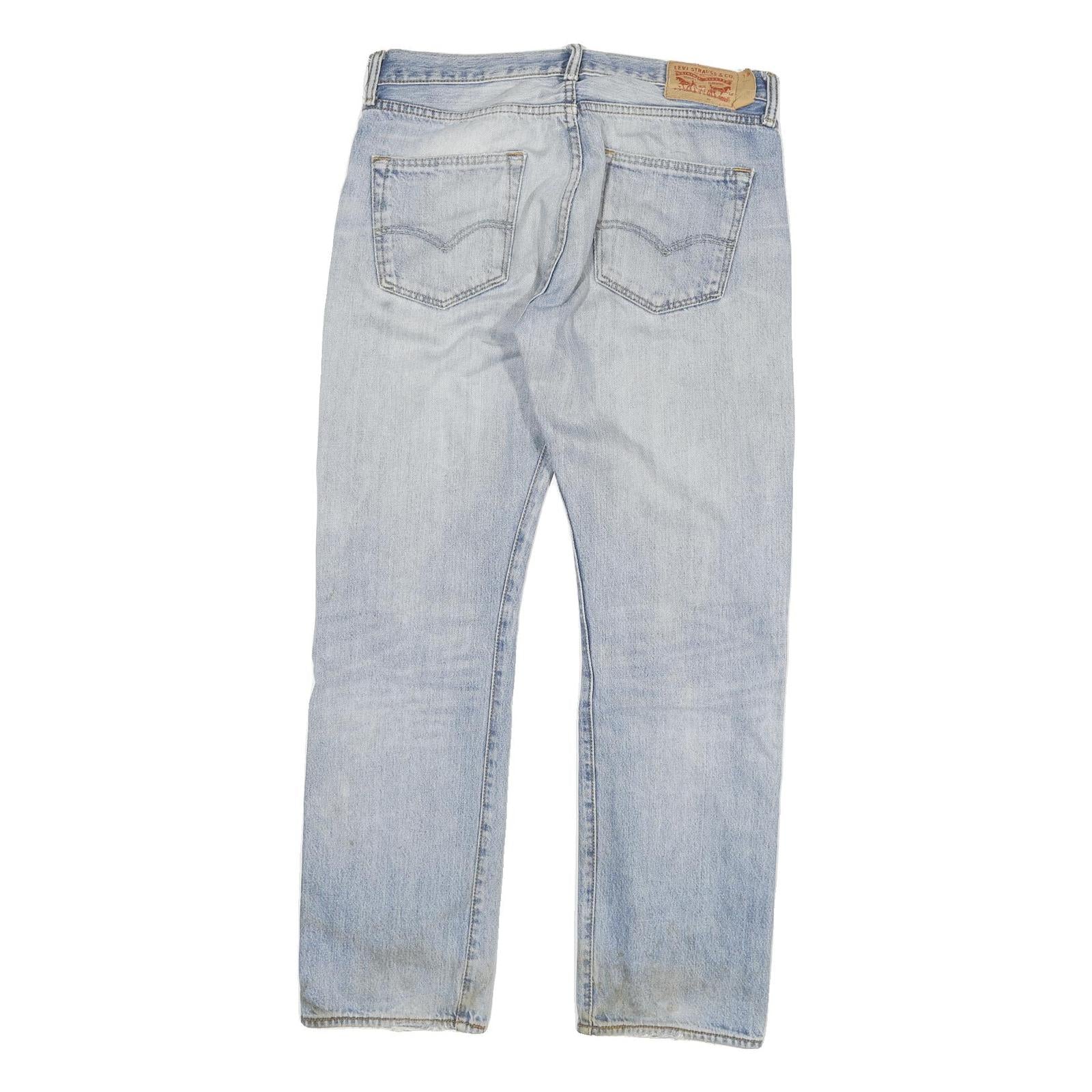 LEVI'S 501 Mens Jeans Blue Regular Straight Denim Light W32 L29 Button Cotton