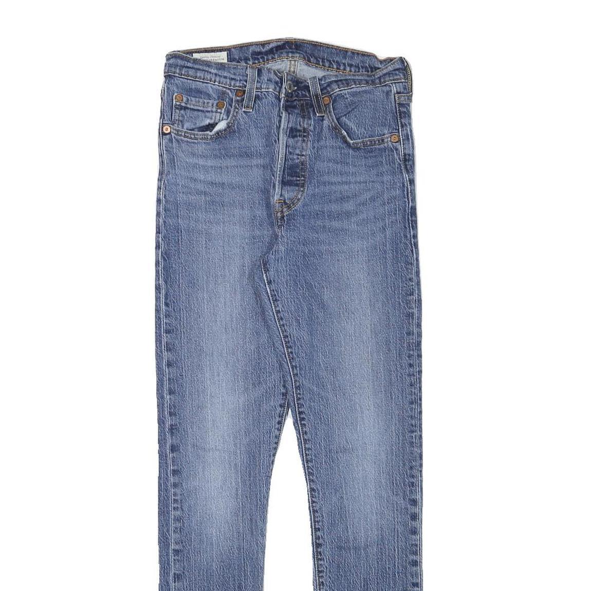 LEVI'S 501S Womens Jeans Blue Slim Skinny Denim Medium W24 L28 Button Closure