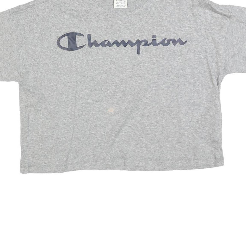 CHAMPION Womens Grey Graphic T-Shirt XS Short Sleeve Crew Neck Casual Top