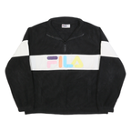 FILA Womens Black & White Logo Zip Jacket 2XL Polyester Blend Casual Outerwear