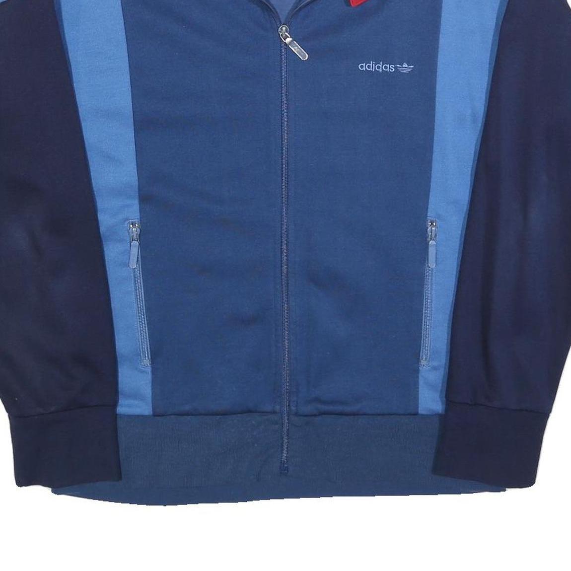 ADIDAS Mens Blue Navy Red Track Jacket XS Polyester Blend Zip Sport Casual