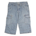 SAVVY Mens Denim Blue Cargo Shorts L W36 Comfortable Fit Casual Style