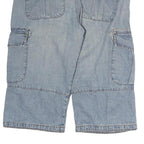 SAVVY Mens Denim Blue Cargo Shorts L W36 Comfortable Fit Casual Style
