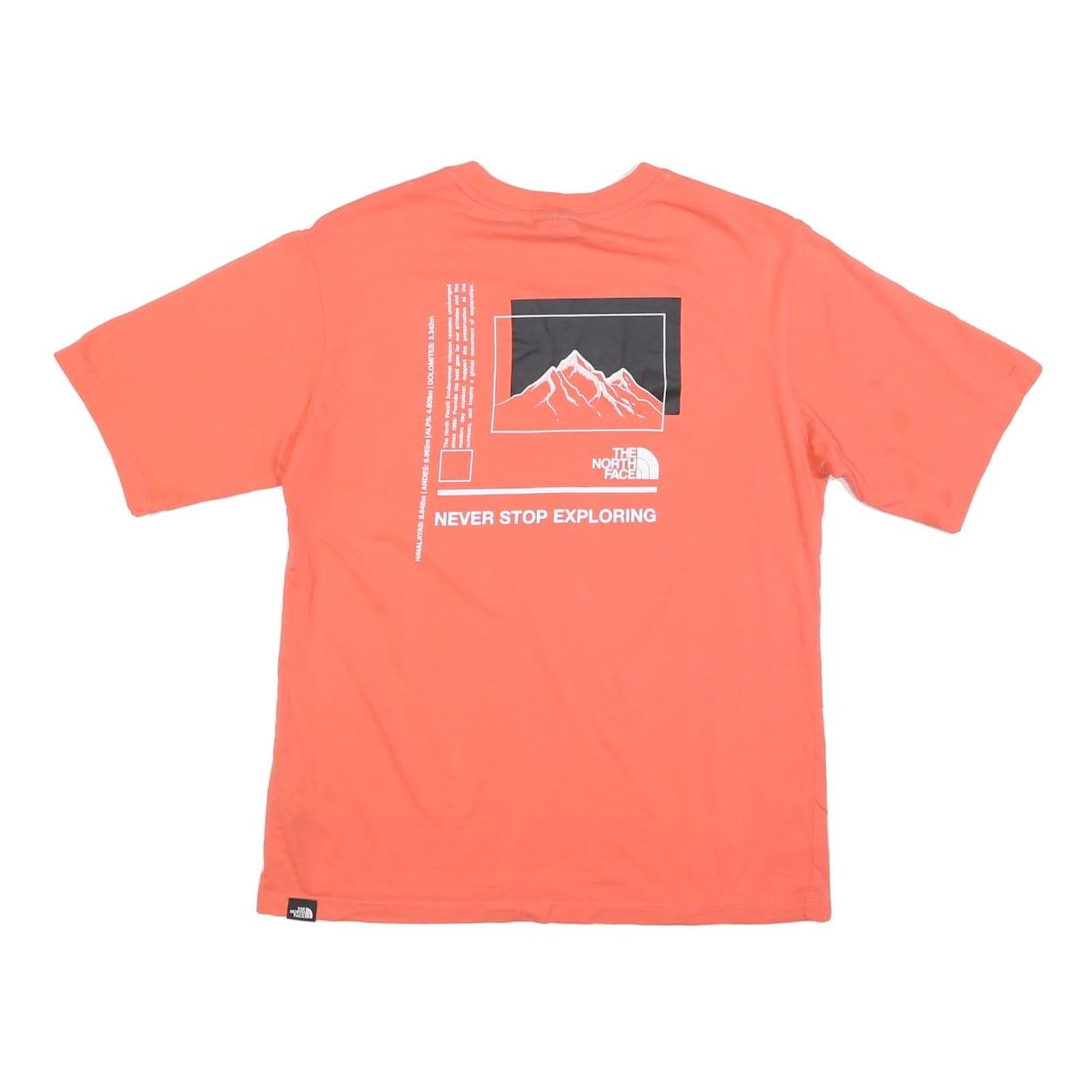 THE NORTH FACE Womens Orange Graphic T-Shirt S Short Sleeve Crew Neck Explore