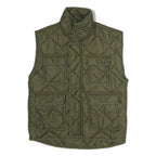 DIEKS Mens Green Quilted Sleeveless Jacket M Polyester Zip Pockets
