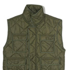 DIEKS Mens Green Quilted Sleeveless Jacket M Polyester Zip Pockets