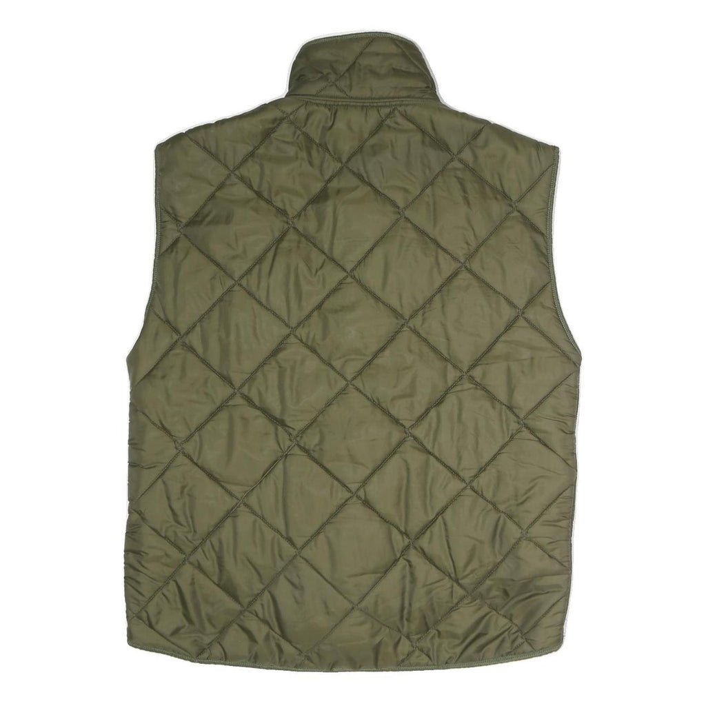 DIEKS Mens Green Quilted Sleeveless Jacket M Polyester Zip Pockets