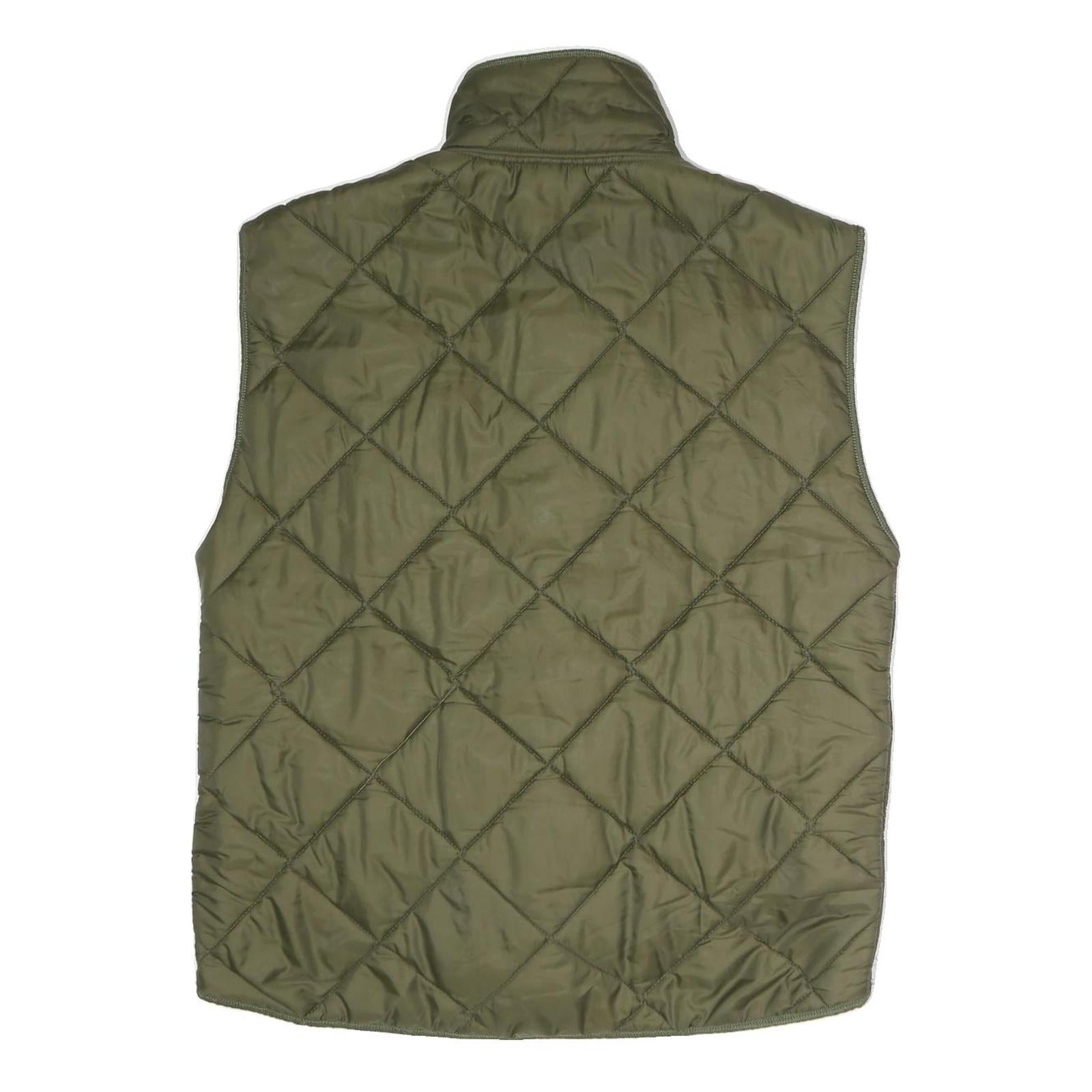 DIEKS Mens Green Quilted Sleeveless Jacket M Polyester Zip Pockets