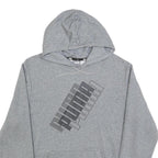 PUMA Mens Grey Pullover Hoodie L Cotton Blend Brand Logo Casual
