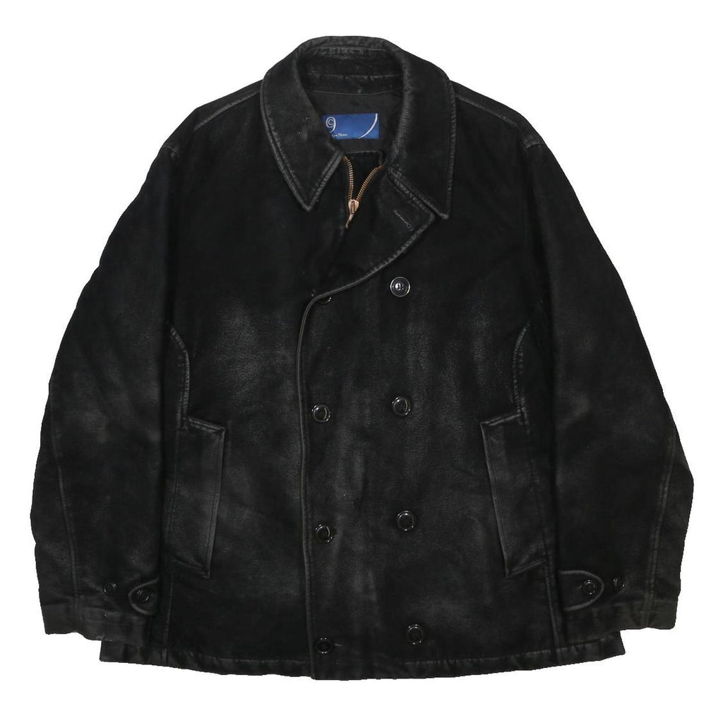 CORPO NOVE Womens Black Jacket XL Cotton Blend Double Breasted Zip Closure