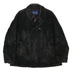 CORPO NOVE Womens Black Jacket XL Cotton Blend Double Breasted Zip Closure