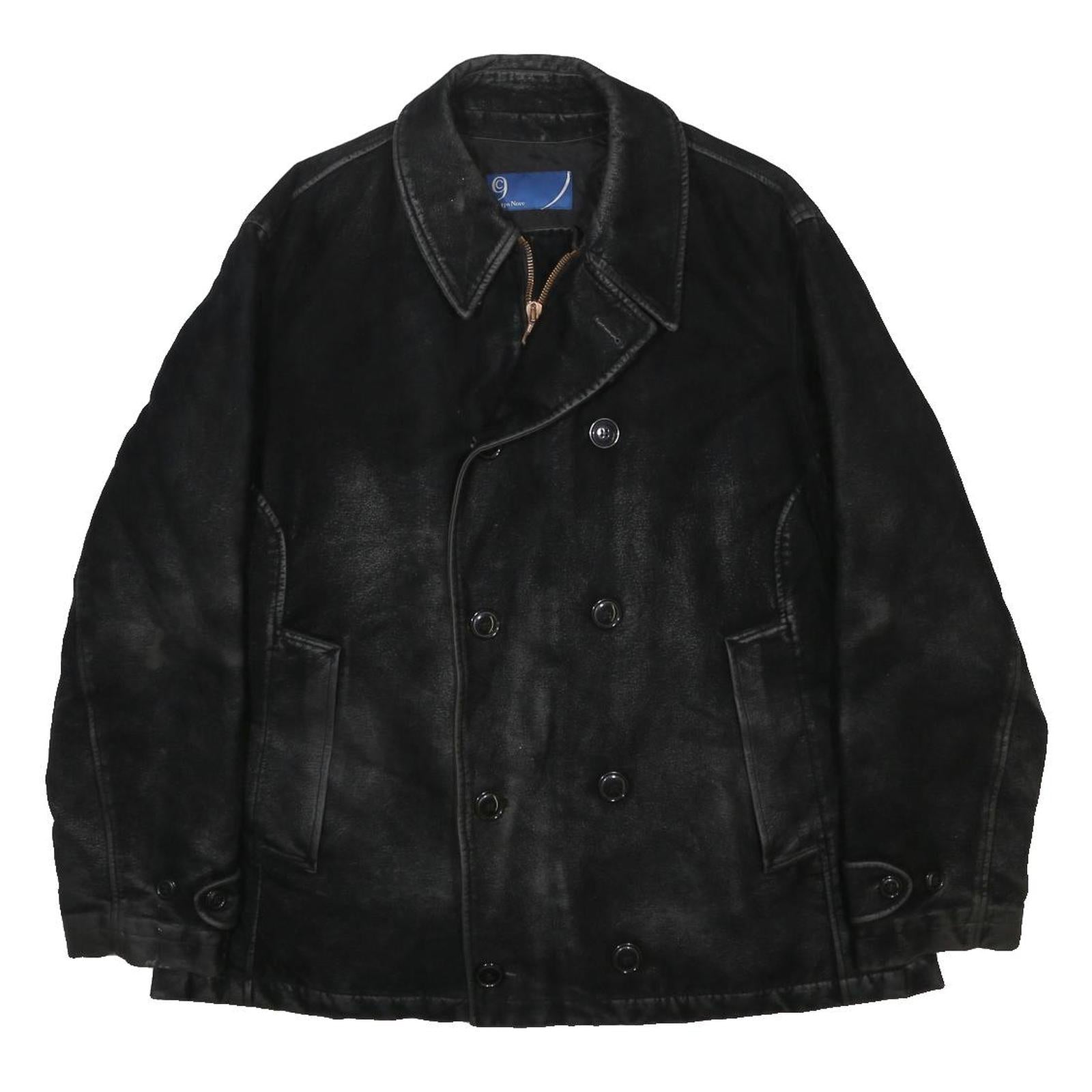 CORPO NOVE Womens Black Jacket XL Cotton Blend Double Breasted Zip Closure