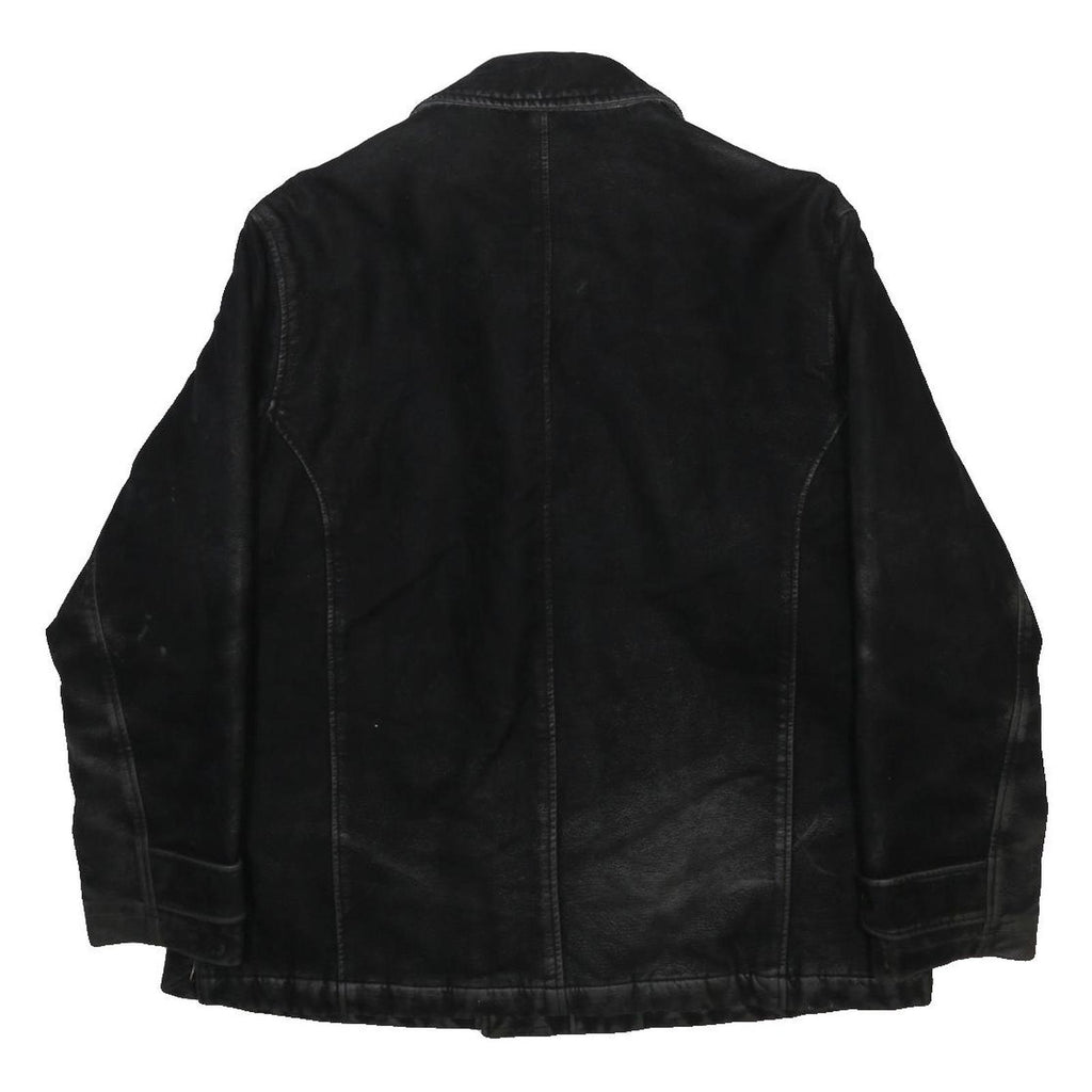 CORPO NOVE Womens Black Jacket XL Cotton Blend Double Breasted Zip Closure