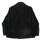 CORPO NOVE Womens Black Jacket XL Cotton Blend Double Breasted Zip Closure