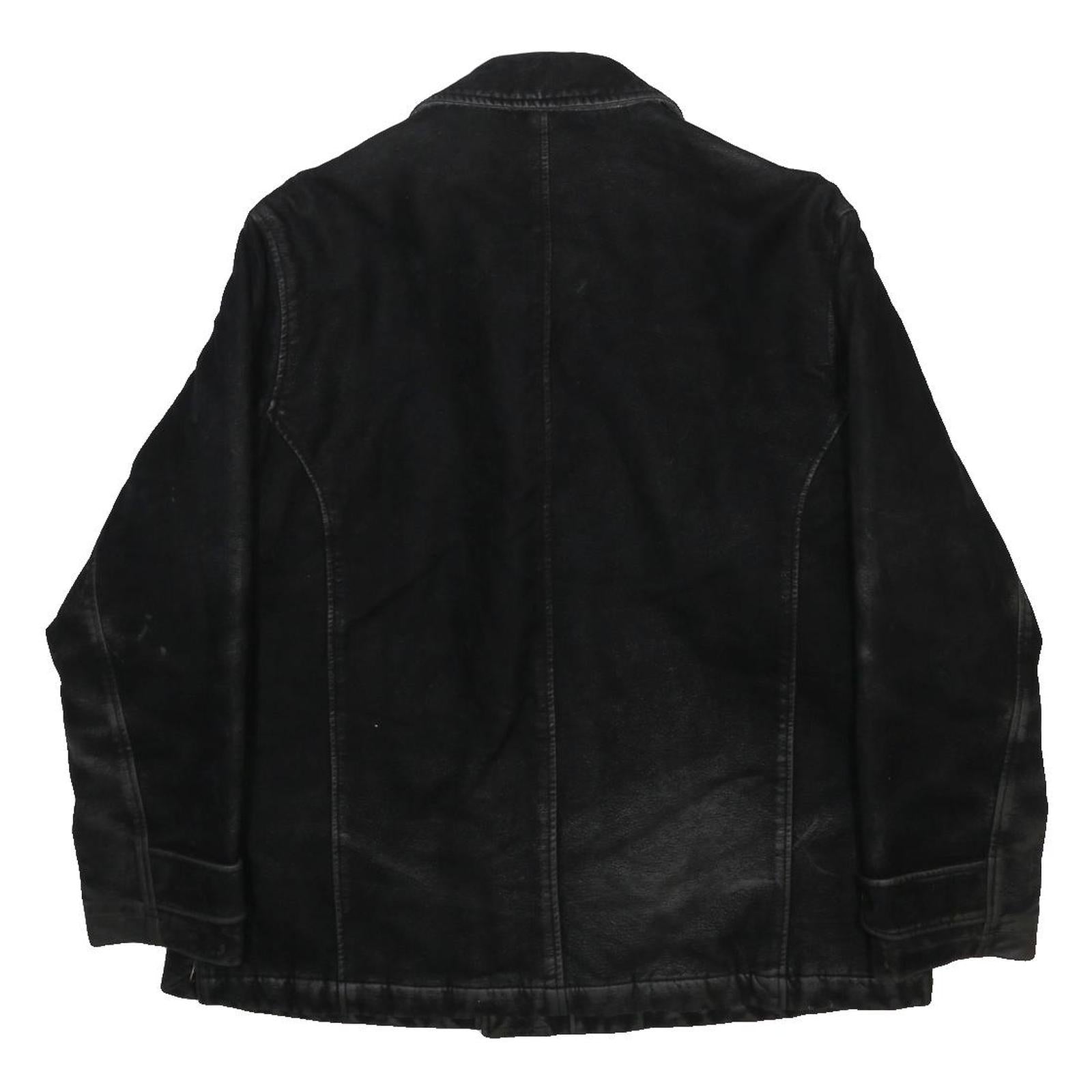 CORPO NOVE Womens Black Jacket XL Cotton Blend Double Breasted Zip Closure