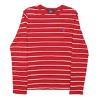 RALPH LAUREN SPORT Womens Red & White Patterned Cotton Blend Jumper Crew Neck