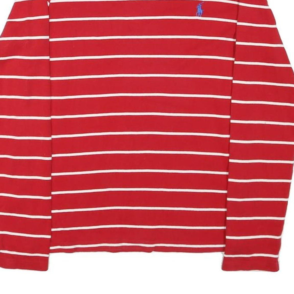 RALPH LAUREN SPORT Womens Red & White Patterned Cotton Blend Jumper Crew Neck