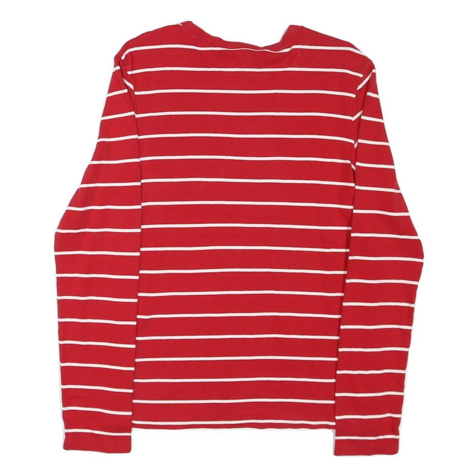 RALPH LAUREN SPORT Womens Red & White Patterned Cotton Blend Jumper Crew Neck