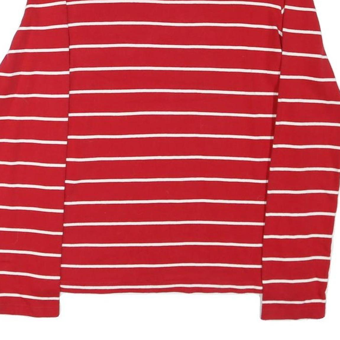 RALPH LAUREN SPORT Womens Red & White Patterned Cotton Blend Jumper Crew Neck