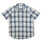CARHARTT Mens Blue & White Check Shirt L Cotton Short Sleeve Casual Workwear