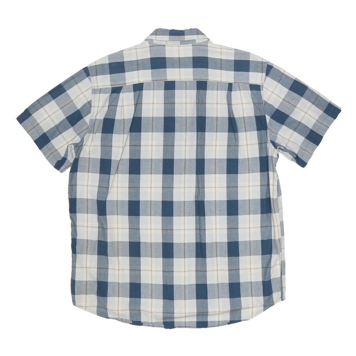 CARHARTT Mens Blue & White Check Shirt L Cotton Short Sleeve Casual Workwear