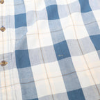 CARHARTT Mens Blue & White Check Shirt L Cotton Short Sleeve Casual Workwear