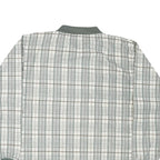 BLUE JEANS Mens White & Green Check Long Sleeve Polo Shirt M Cotton Blend