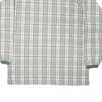 BLUE JEANS Mens White & Green Check Long Sleeve Polo Shirt M Cotton Blend