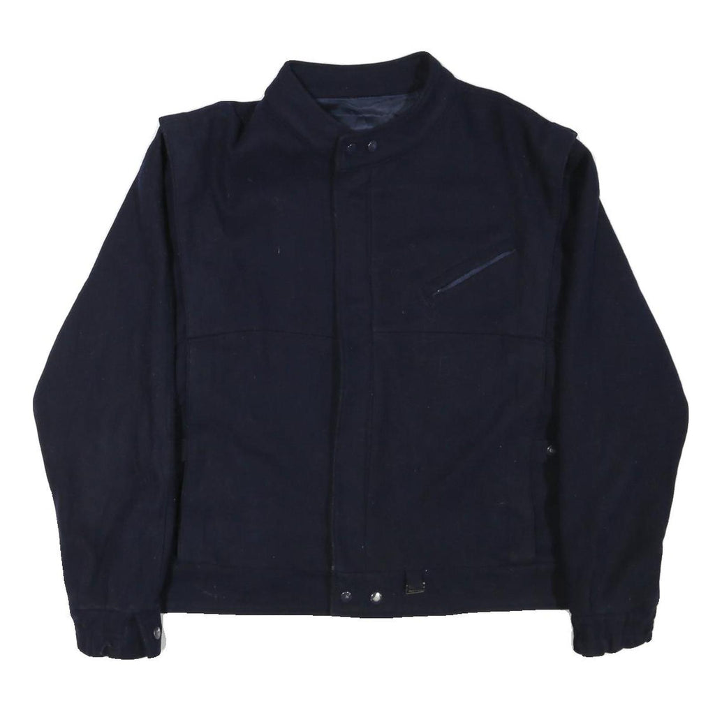 REPORTER Mens Navy Blue Zip Jacket L Cotton Blend Casual Outerwear
