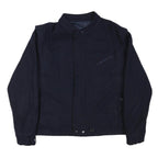 REPORTER Mens Navy Blue Zip Jacket L Cotton Blend Casual Outerwear