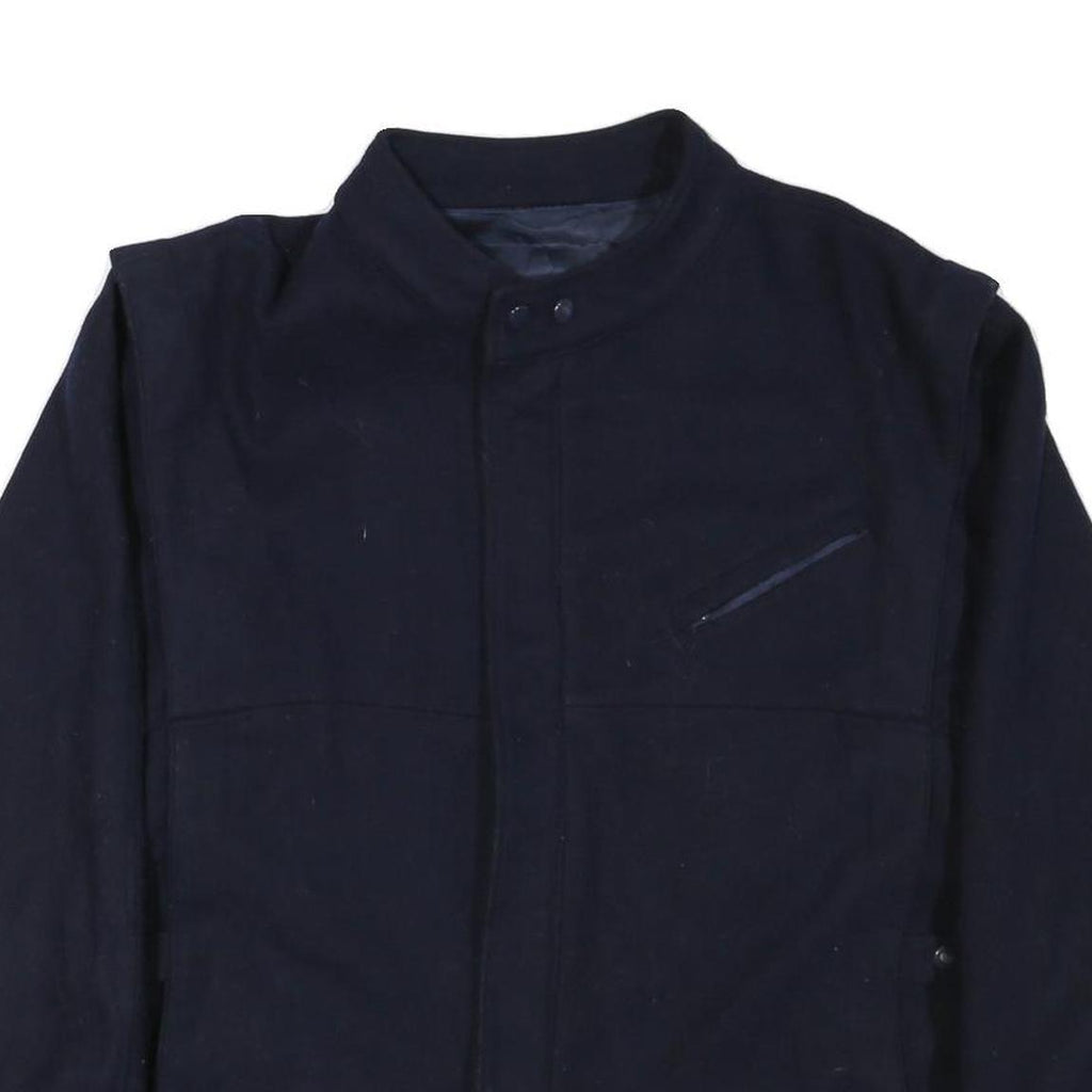 REPORTER Mens Navy Blue Zip Jacket L Cotton Blend Casual Outerwear