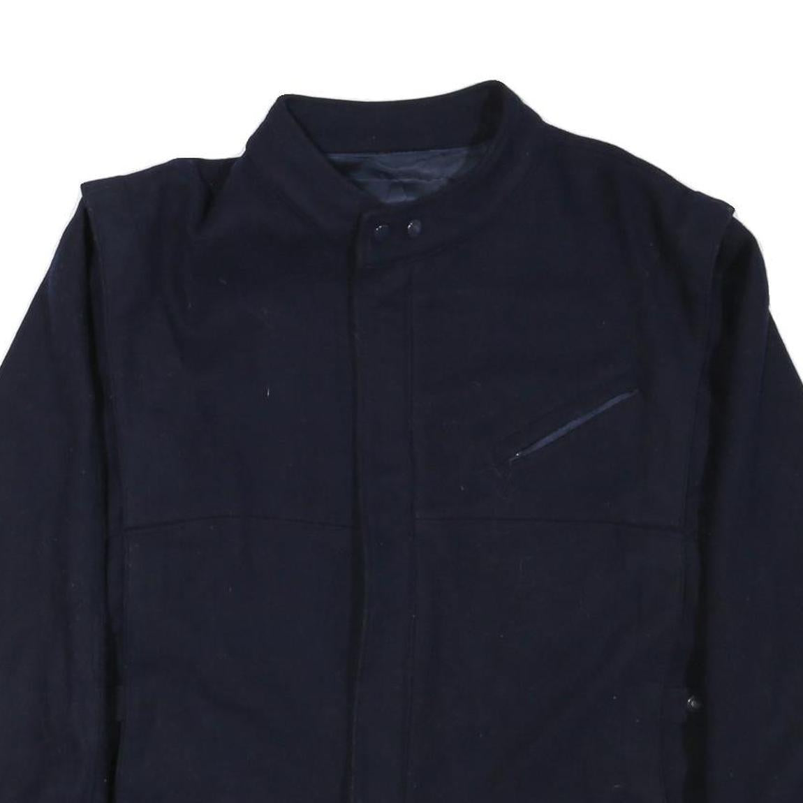 REPORTER Mens Navy Blue Zip Jacket L Cotton Blend Casual Outerwear