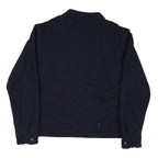 REPORTER Mens Navy Blue Zip Jacket L Cotton Blend Casual Outerwear