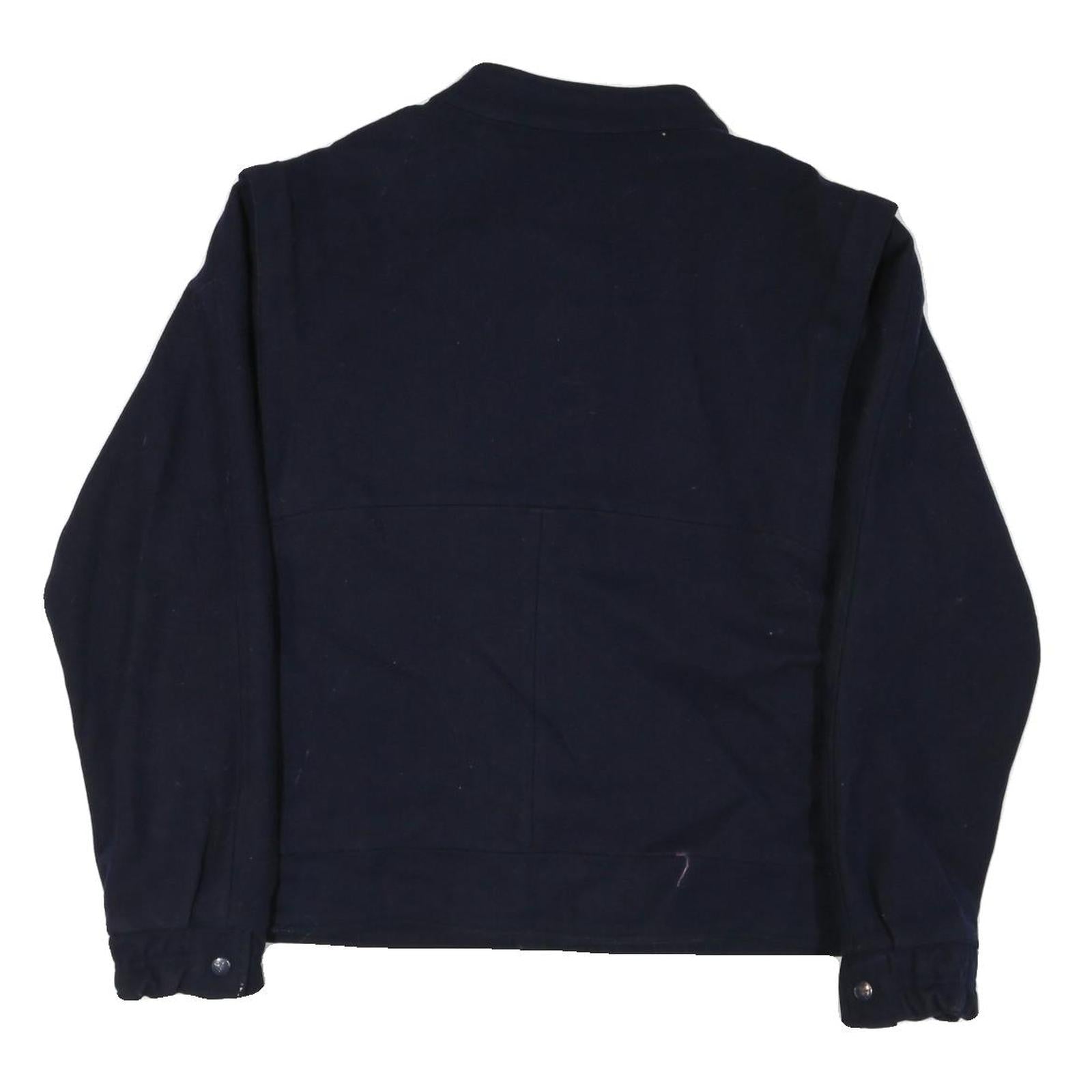 REPORTER Mens Navy Blue Zip Jacket L Cotton Blend Casual Outerwear