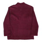 Womens Burgundy Button Jacket M Polyester Blend Plain Elegant Minimalist