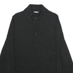 CALVIN KLEIN Mens Black Pullover Plain Crew Neck Basic Knit Jumper XL Cotton