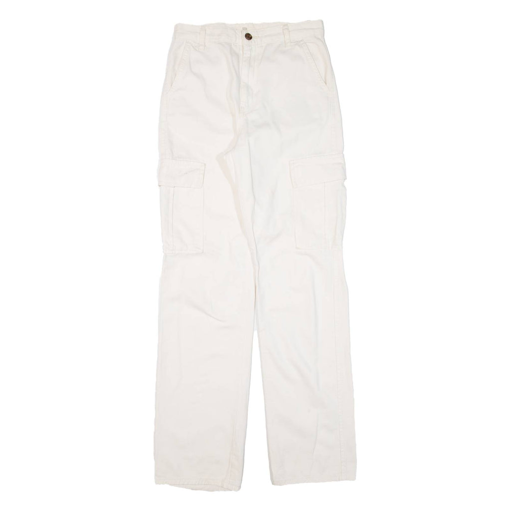 STR Cargo Womens Trousers Cream Regular Straight W26 L30