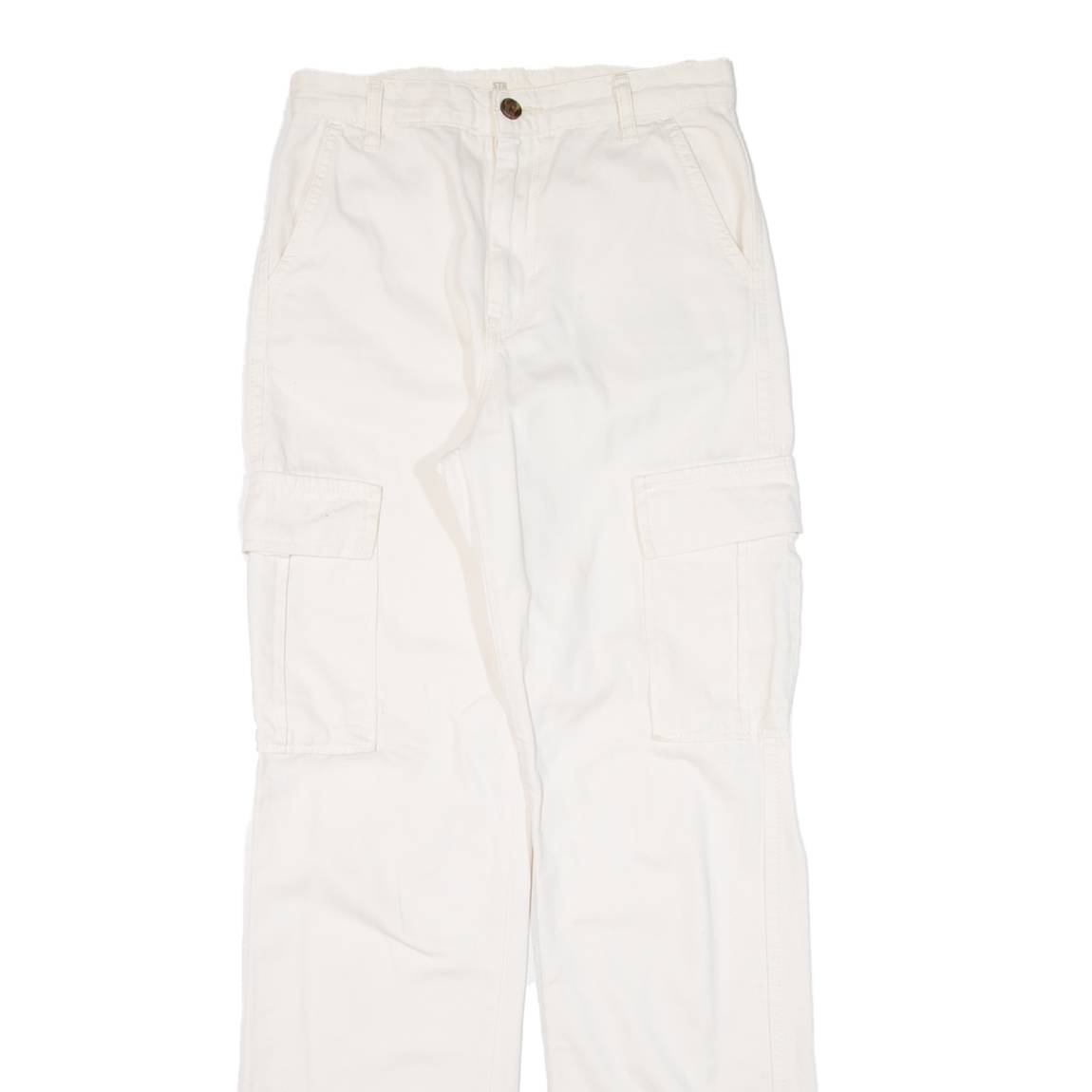STR Cargo Womens Trousers Cream Regular Straight W26 L30