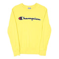 CHAMPION Womens Yellow Cotton Blend Crew Neck XS Embroidered Logo Sweatshirt