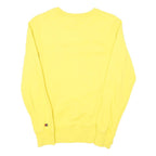 CHAMPION Womens Yellow Cotton Blend Crew Neck XS Embroidered Logo Sweatshirt