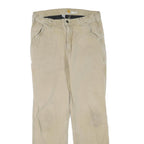 CARHARTT Mens Cotton Blend Beige Regular Straight Leg Trousers W33 L32 Durable