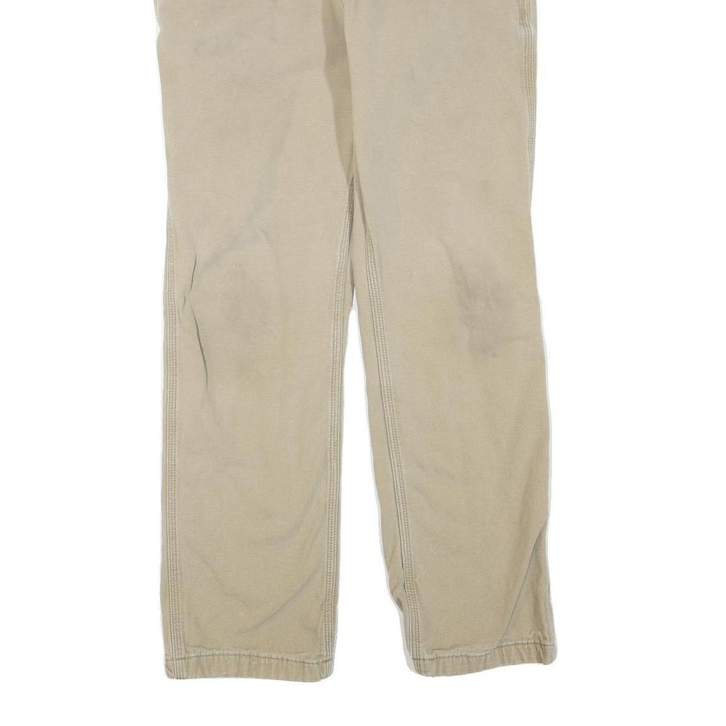 CARHARTT Mens Cotton Blend Beige Regular Straight Leg Trousers W33 L32 Durable