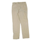 CARHARTT Mens Cotton Blend Beige Regular Straight Leg Trousers W33 L32 Durable