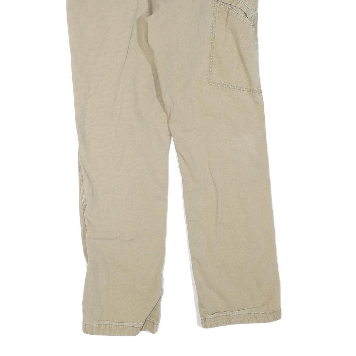CARHARTT Mens Cotton Blend Beige Regular Straight Leg Trousers W33 L32 Durable