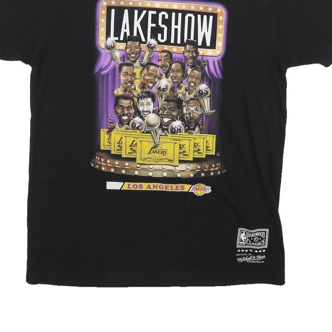 MITCHELL & NESS Mens Black Los Angeles Lakeshow Graphic T-Shirt M Crew Neck